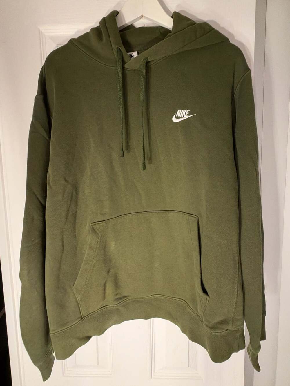 Vintage Y2K Nike Hoodie Sweater Swoosh Check Olive Green - Canada, CA